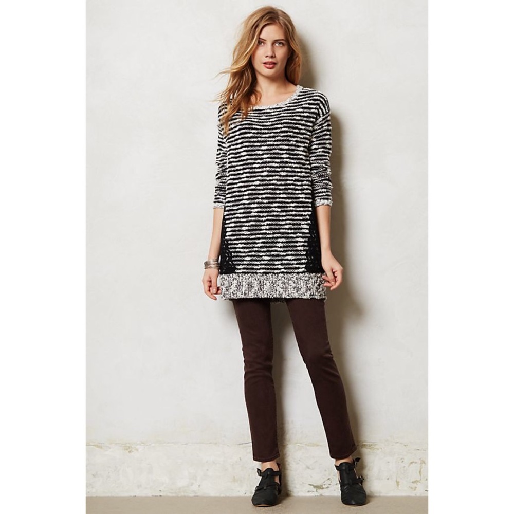 Anthropologie Moth Staccato Striped Tunic Sweater